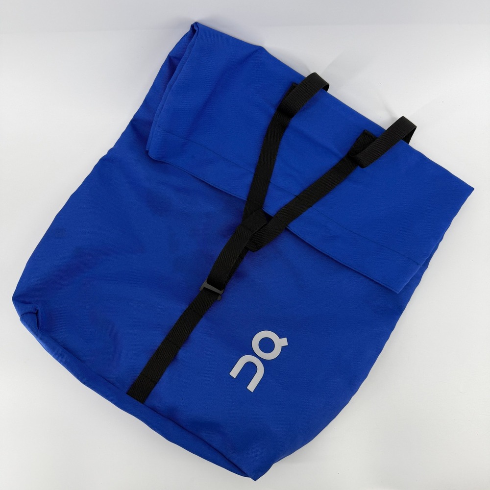 On Running Rolltop Ambassador Backpack Unisex Large Blue Recycled Athletic Bag
